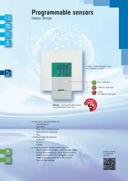 Catalogue Sheets - COMET Interior Sensors