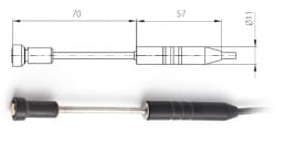 2034-220/M, 温度探针, 1米,带MiniDIN连接器